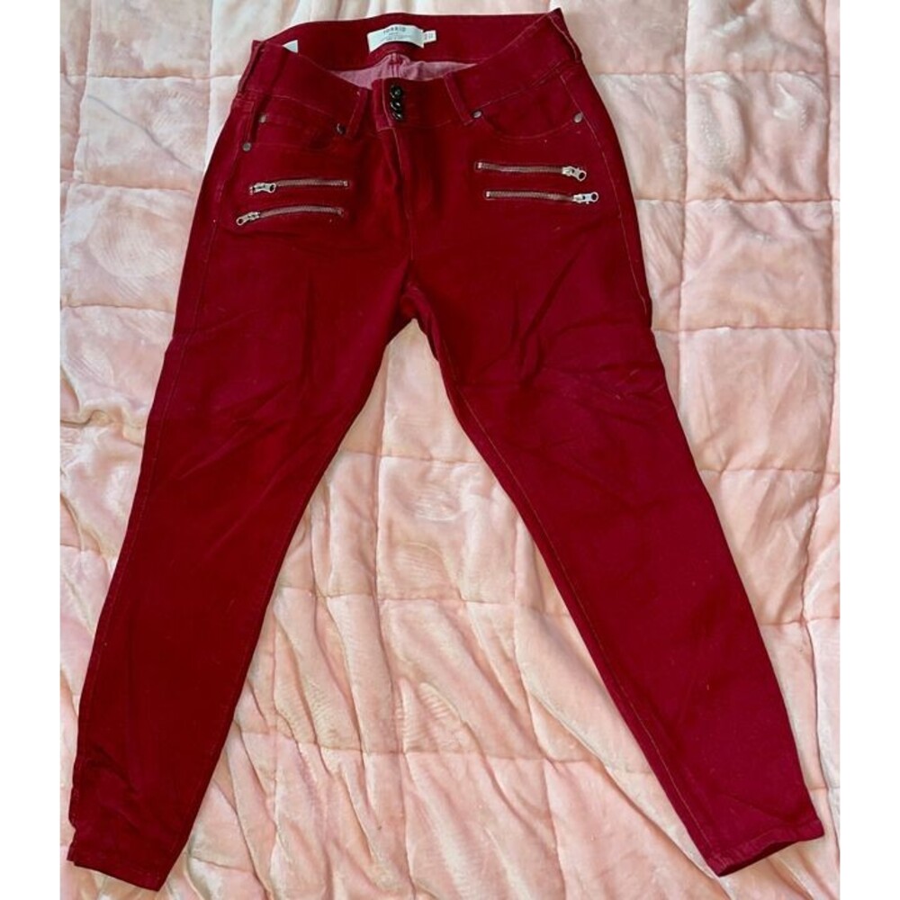 Torrid Women's Red Jeans Jegging Denim Pants Zipper Accent 16R